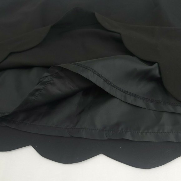 Asos Womens Black Comfort Side Zip Scalloped Hem Short A Line Skirt Size 14 - Picture 3 of 11
